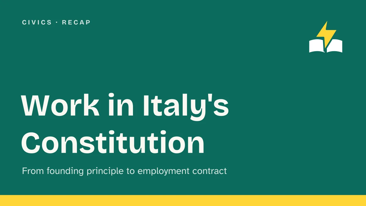 Slide 1 of the presentation on Employment Contract in Italy: Work in Italy's Constitution