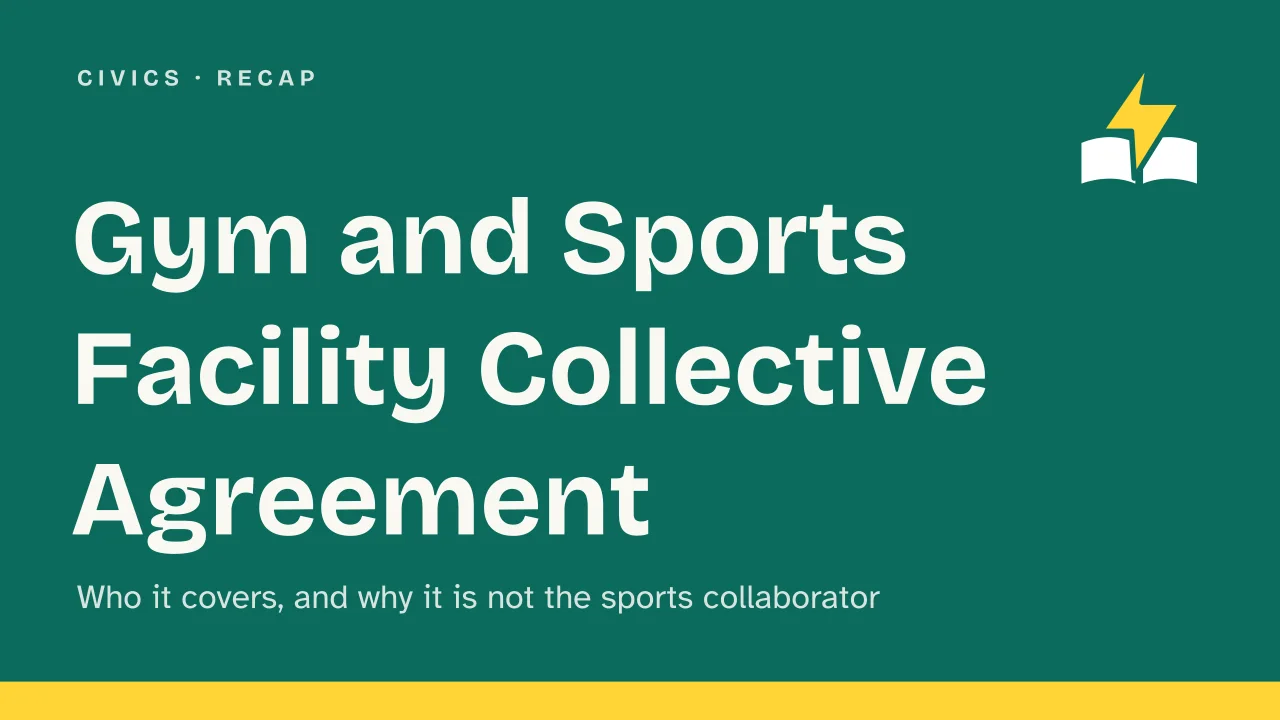 Slide 1 of the presentation on Gym and Sports Facility Collective Agreement in Italy: Gym and Sports Facility Collective Agreement
