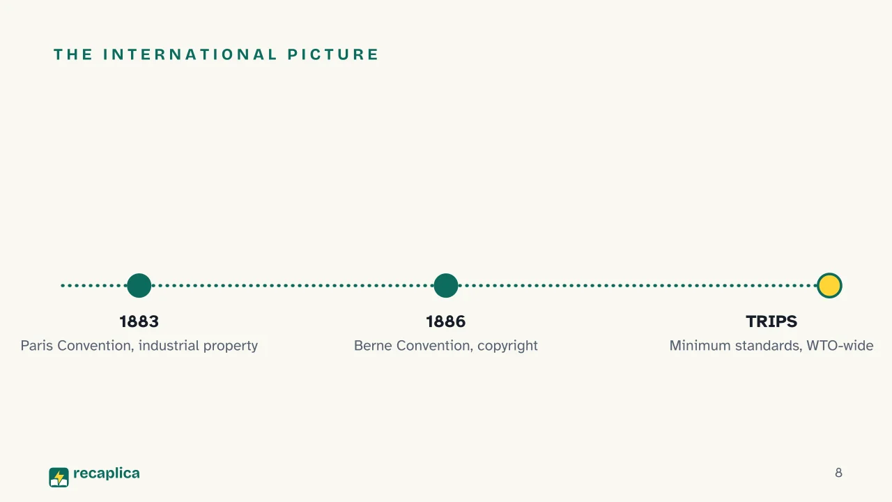 Slide 8 of the presentation on Intellectual Property: The international picture