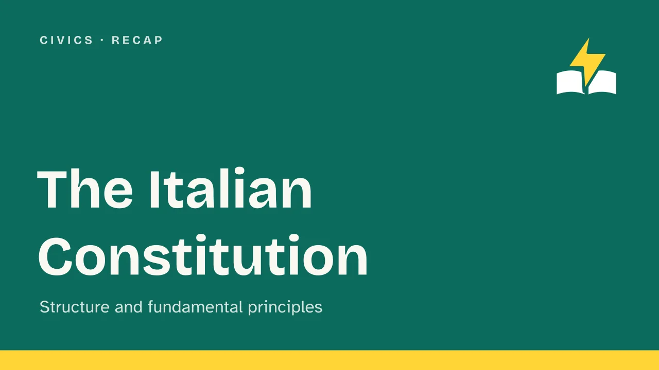Slide 1 of the presentation on Italian Constitution: The Italian Constitution