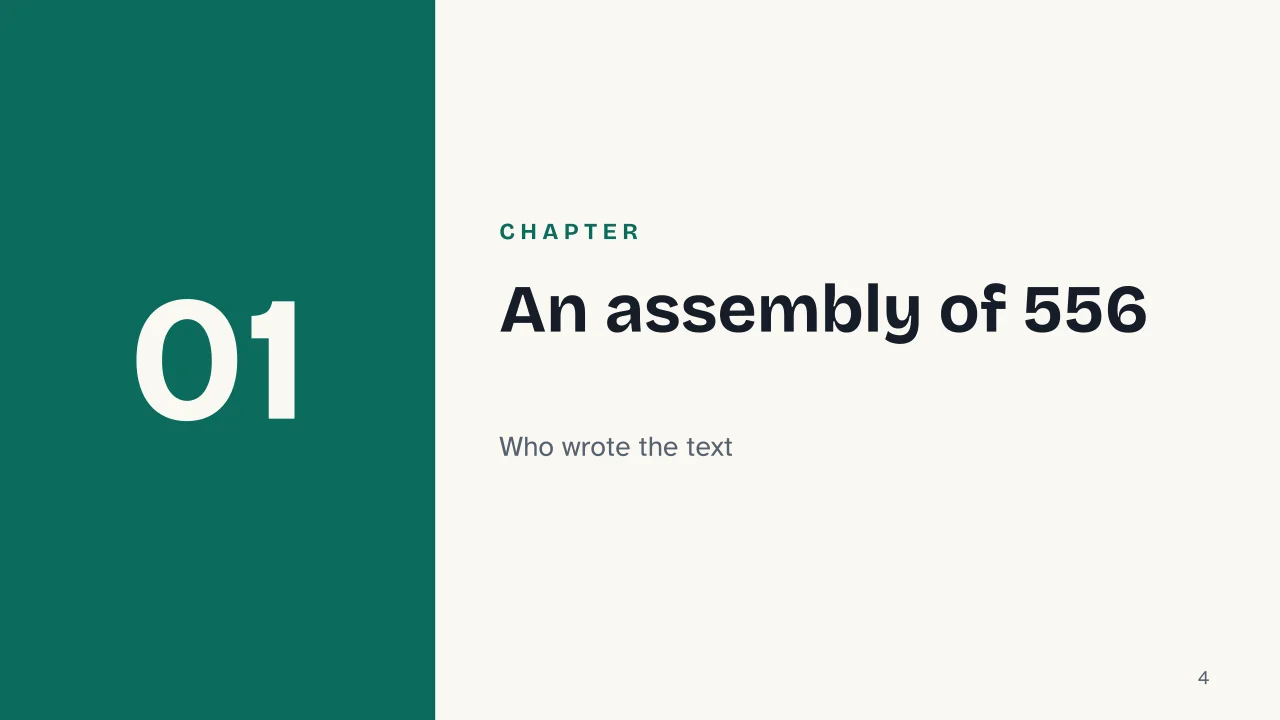 Slide 4 of the presentation on Italian Constitution: Chapter 01: An assembly of 556