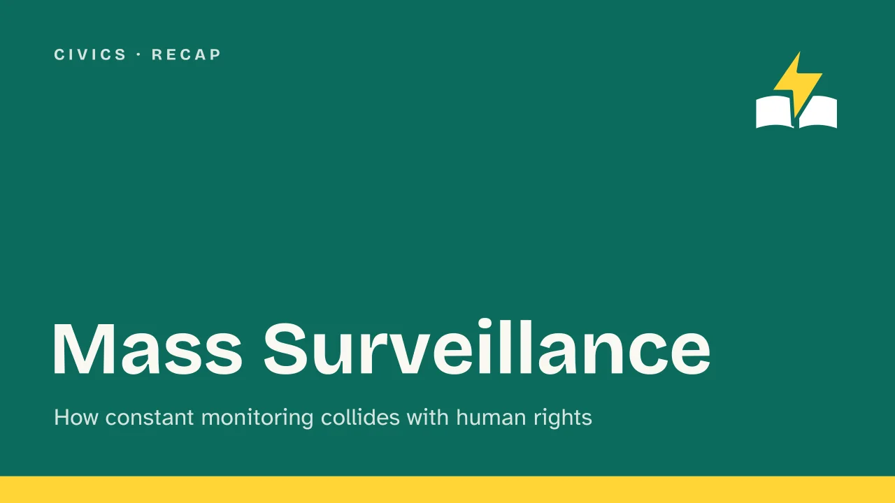 Slide 1 of the presentation on Mass Surveillance: Mass Surveillance