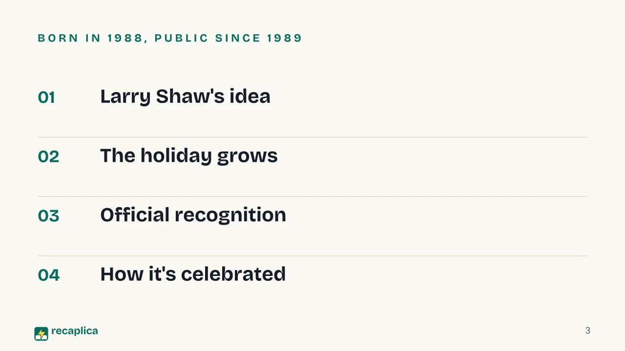 Slide 3 of the presentation on What Is Pi Day? Why It Falls on March 14: Born in 1988, public since 1989