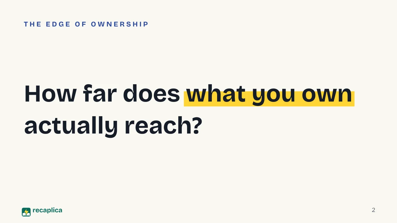 Slide 2 of the presentation on Property Rights: How far does what you own actually reach?