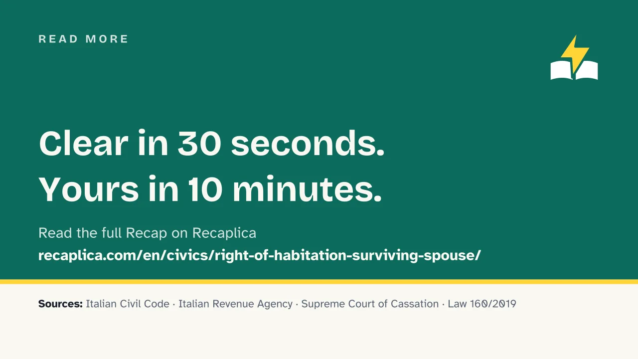 Slide 15 of the presentation on Surviving Spouse's Right of Habitation in Italy: Read more