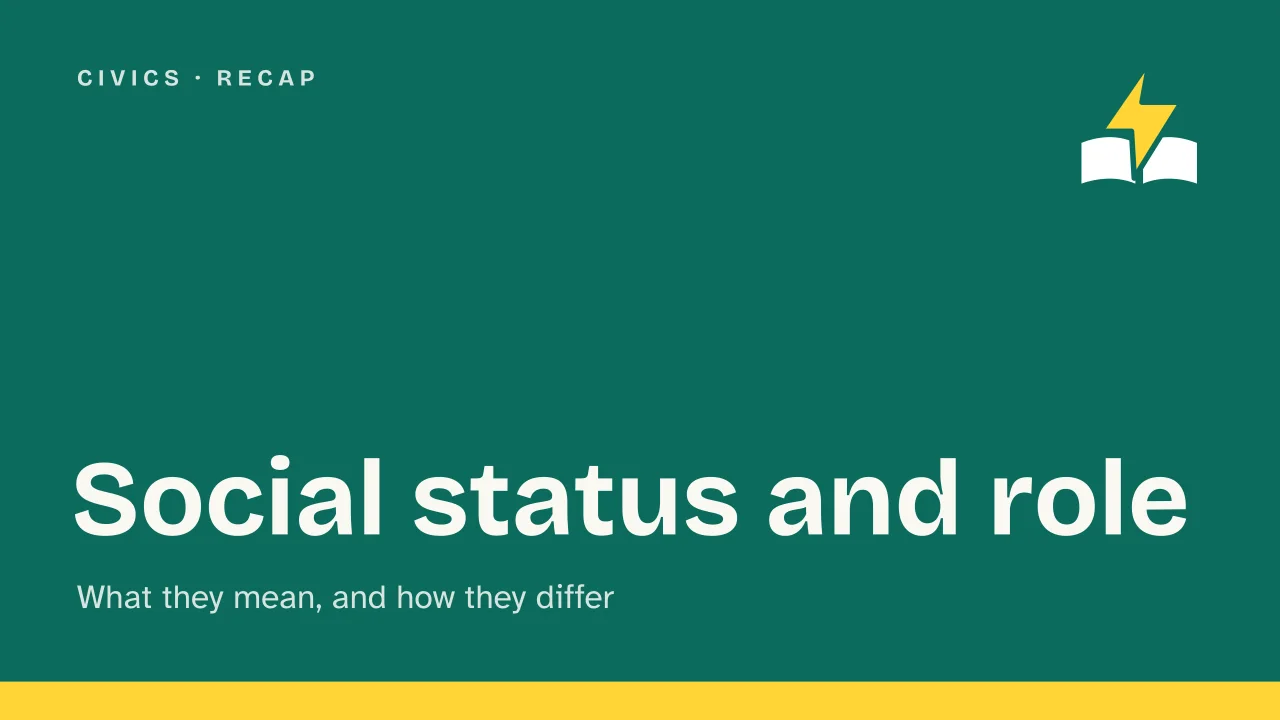 Slide 1 of the presentation on Social Status: Social status and role