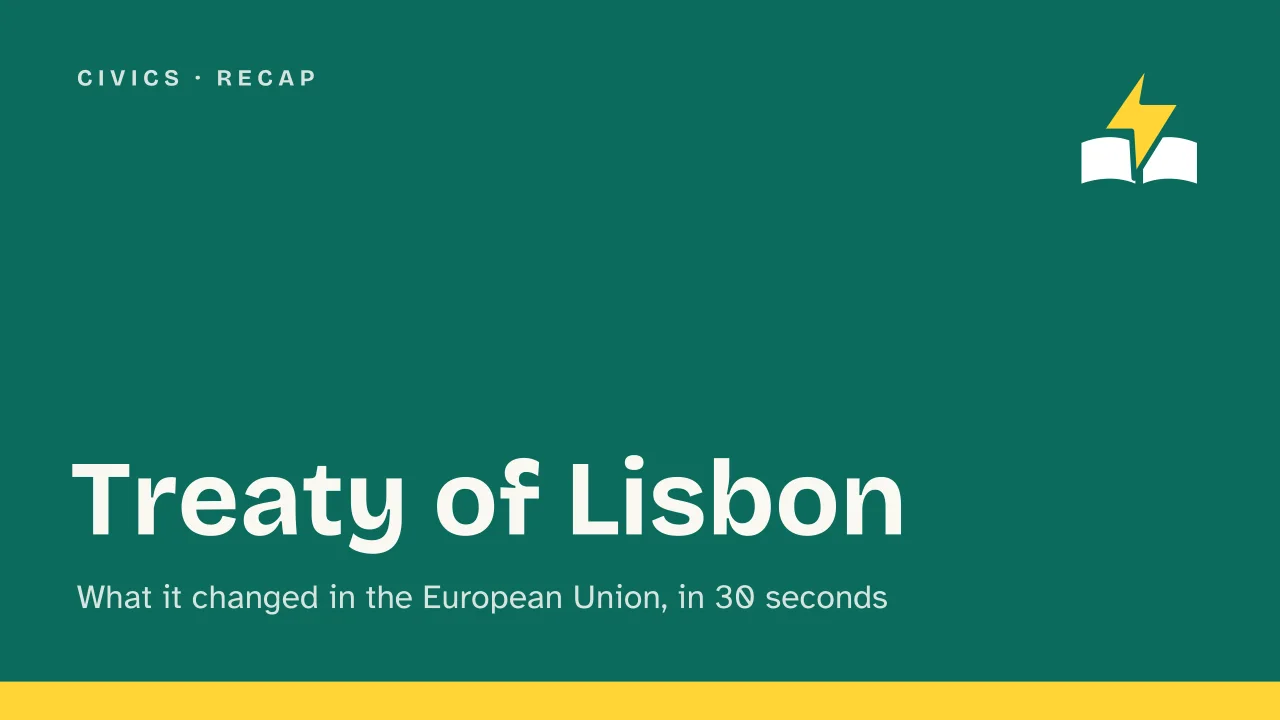 Slide 1 of the presentation on Treaty of Lisbon: Treaty of Lisbon