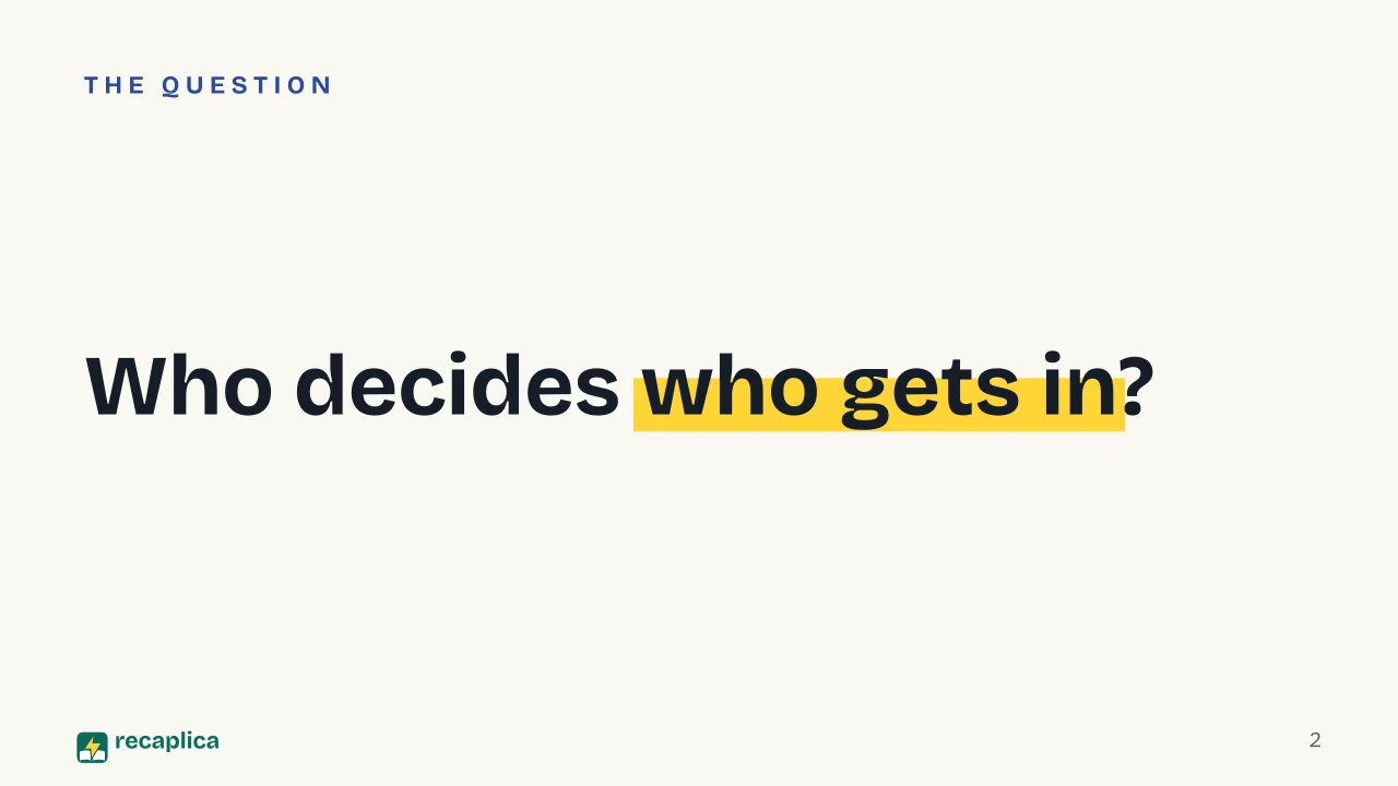 Slide 2 of the presentation on University Entrance Exams in Italy: Who decides who gets in?