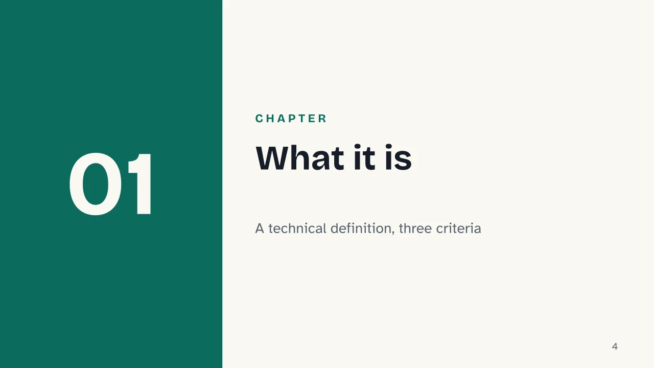 Slide 4 of the presentation on What Is a Deepfake? How It Works and How to Spot One: Chapter 01: What it is