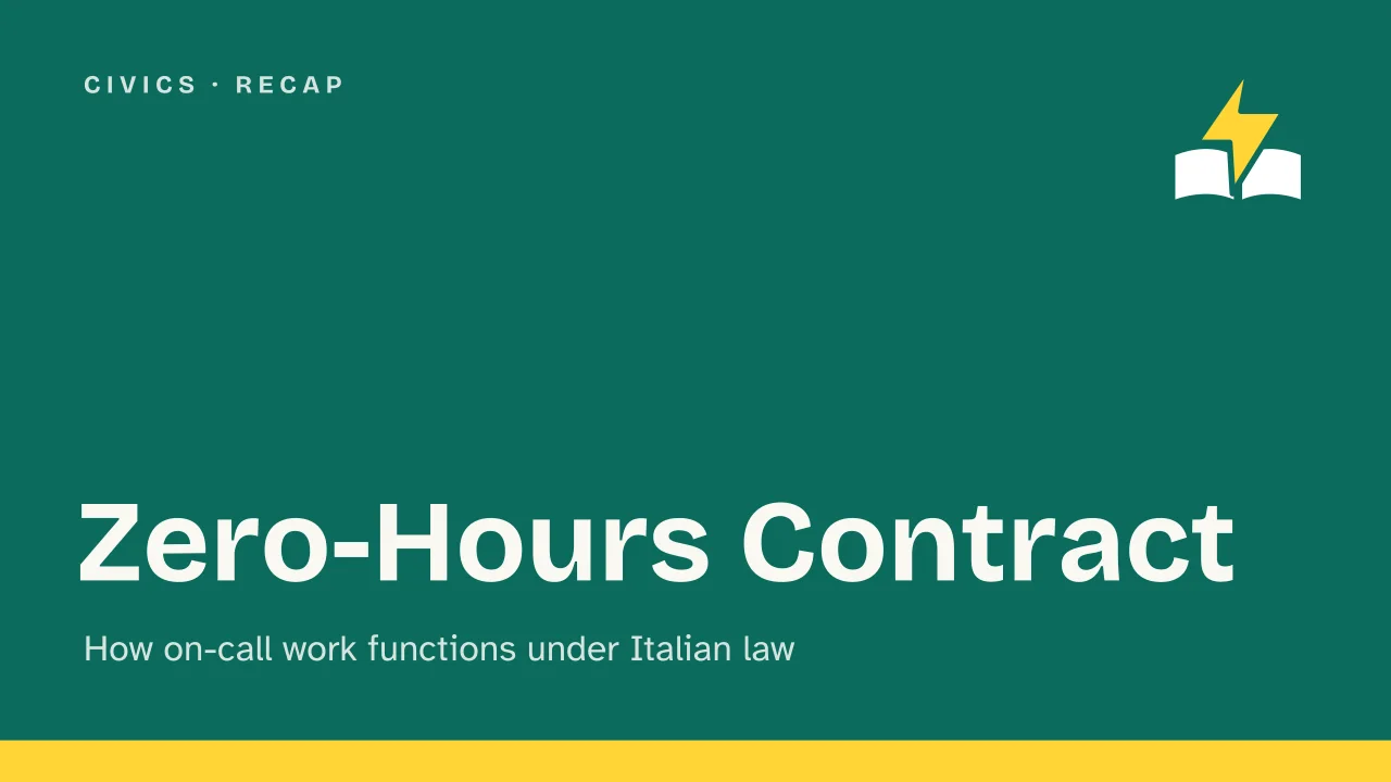 Slide 1 of the presentation on Zero-Hours Contract in Italy: Zero-Hours Contract