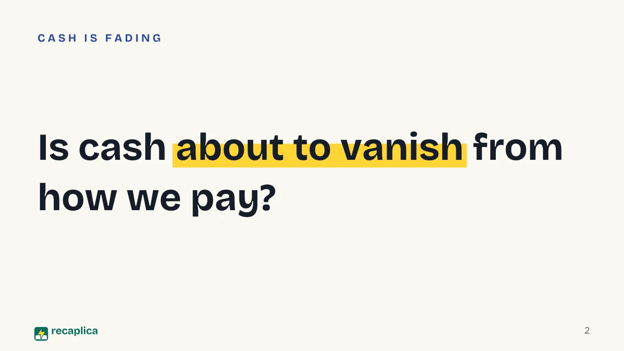 Slide 2 of the presentation on CBDC: Is cash about to vanish from how we pay?
