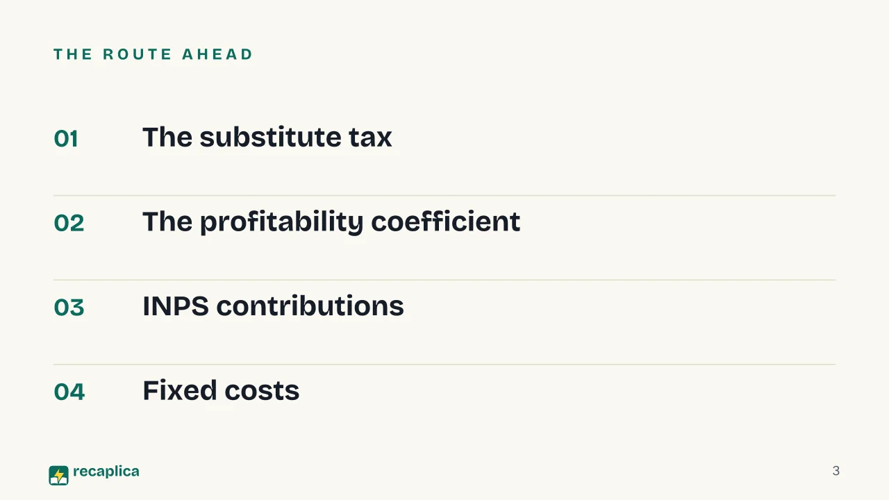 Slide 3 of the presentation on How Much Does Italy's Regime Forfettario Really Cost?: The route ahead