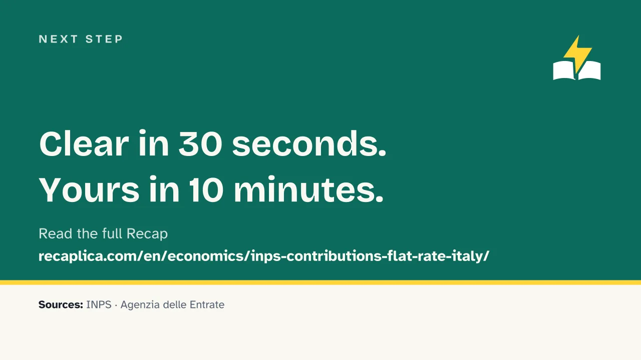 Slide 15 of the presentation on INPS Contributions Under Italy's Regime Forfettario, How They Work: Next step