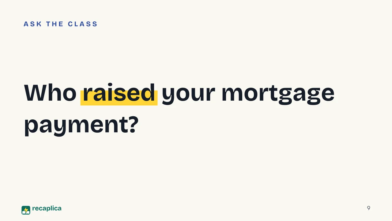 Slide 9 of the presentation on Interest rates: Who raised your mortgage payment?