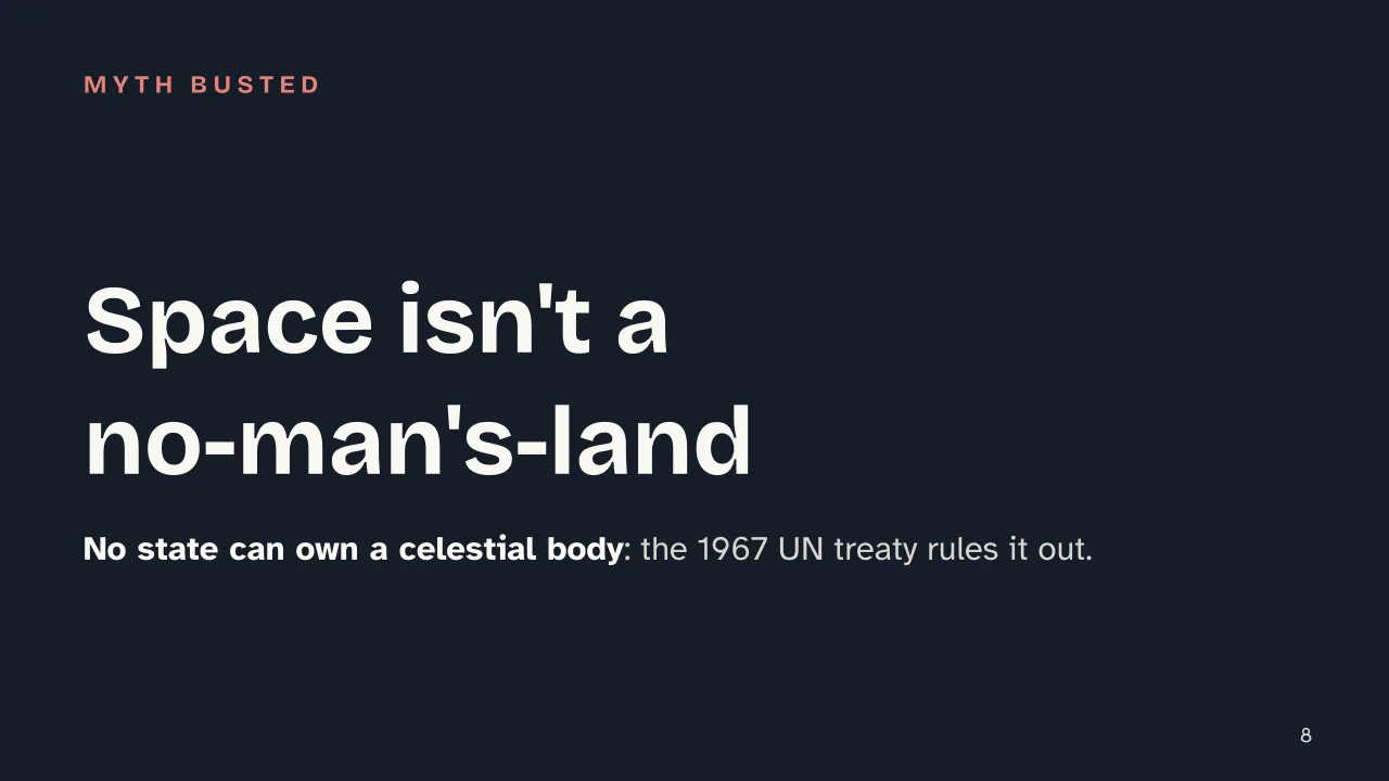 Slide 8 of the presentation on What Is the Space Economy? Value, Growth and Who Runs It: Space isn't a no-man's-land