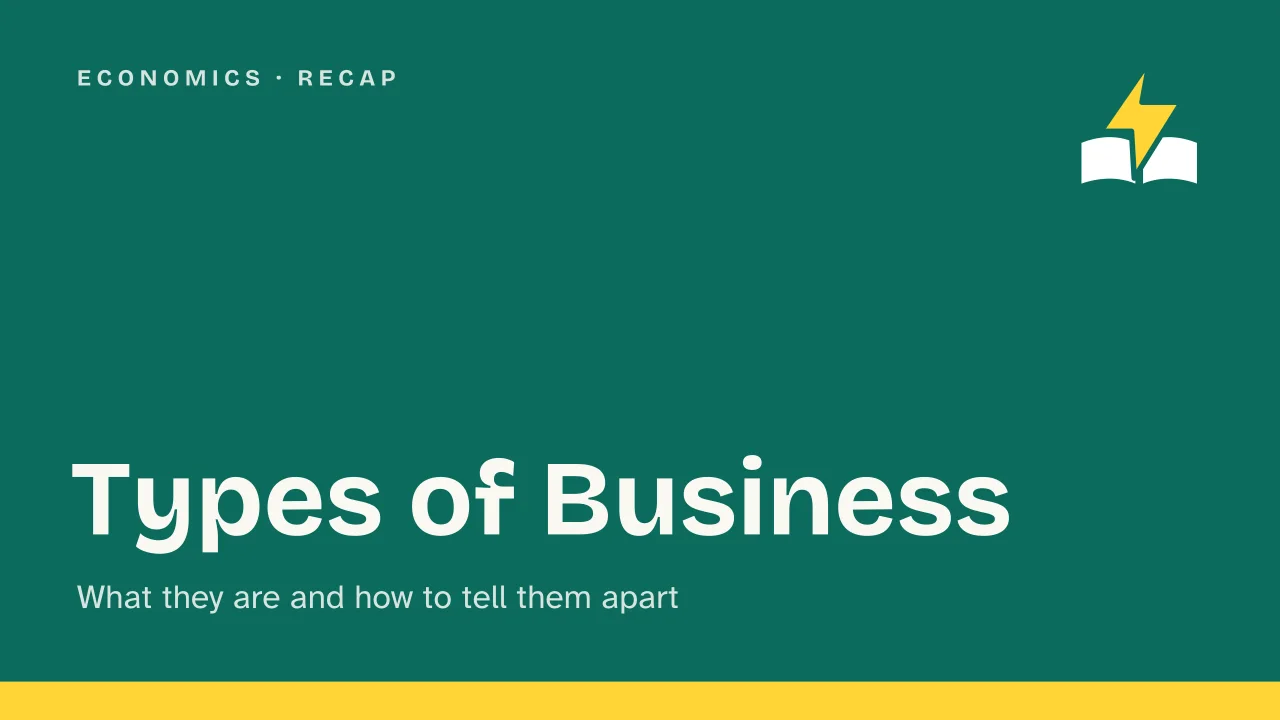 Slide 1 of the presentation on Types of Business: Types of Business