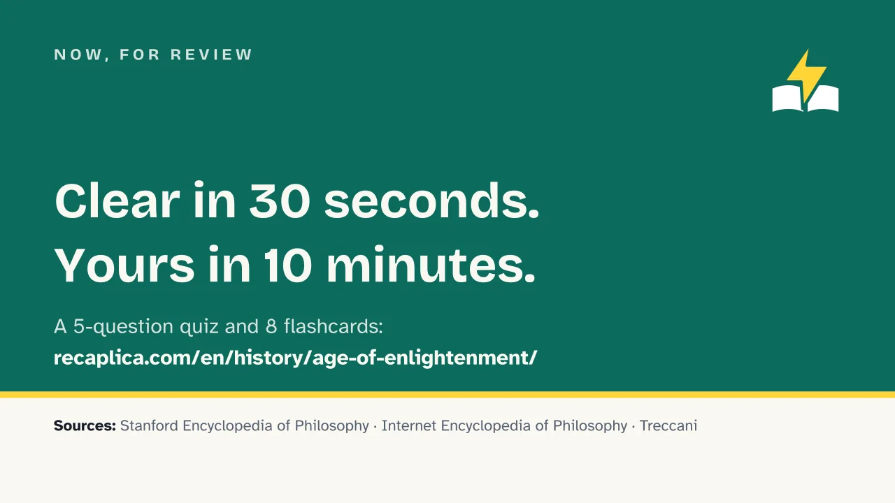 Slide 16 of the presentation on Age of Enlightenment: Now, for review