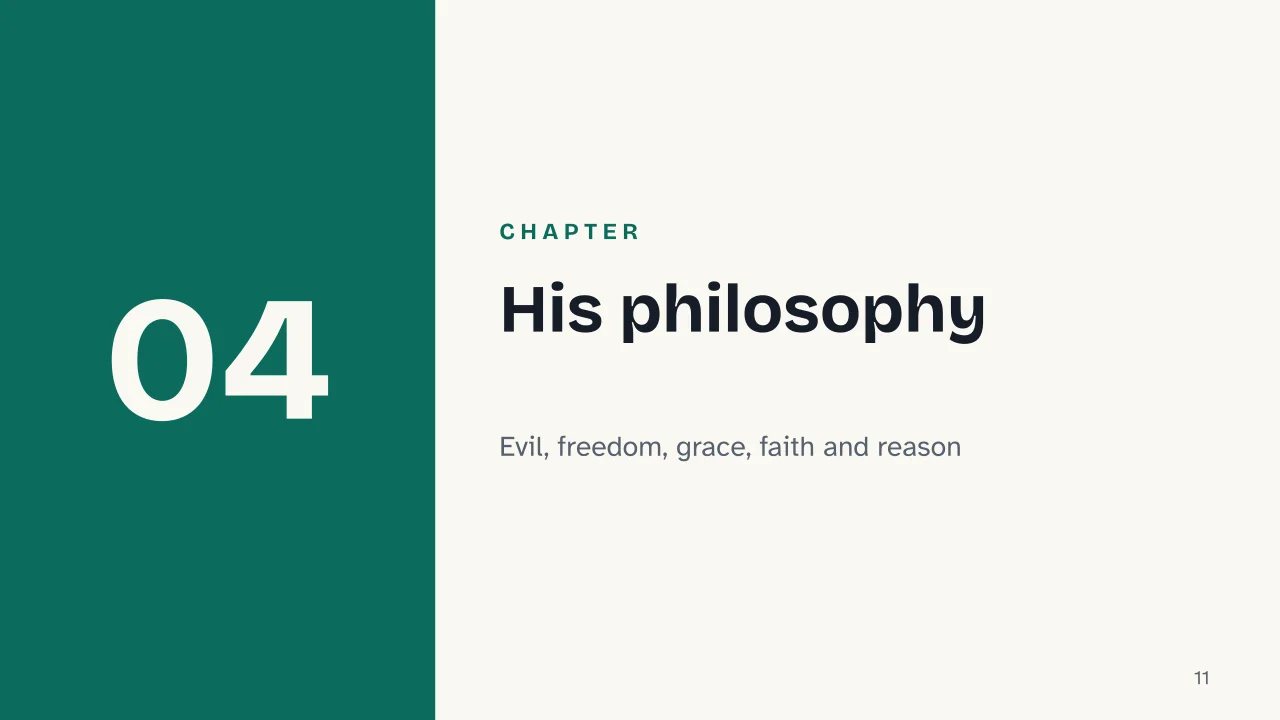 Slide 11 of the presentation on Saint Augustine of Hippo: Chapter 04: His philosophy