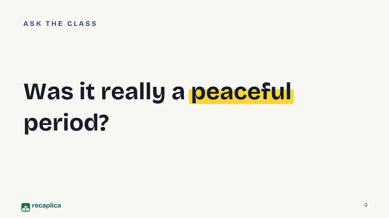 Slide 9 of the presentation on The Cold War: Was it really a peaceful period?