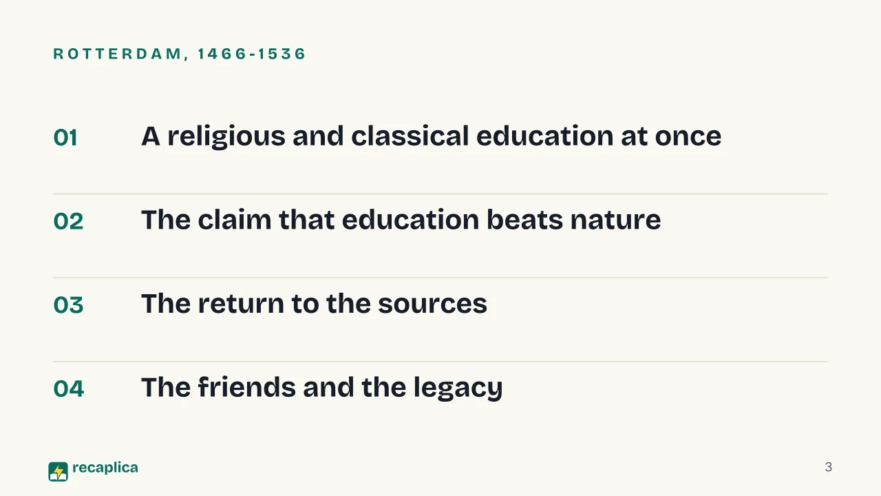Slide 3 of the presentation on Erasmus of Rotterdam: Rotterdam, 1466-1536