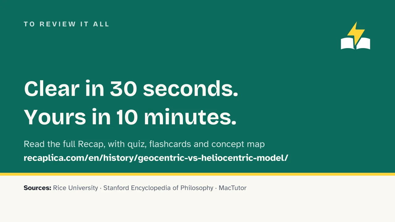 Slide 14 of the presentation on Geocentric vs heliocentric model: To review it all