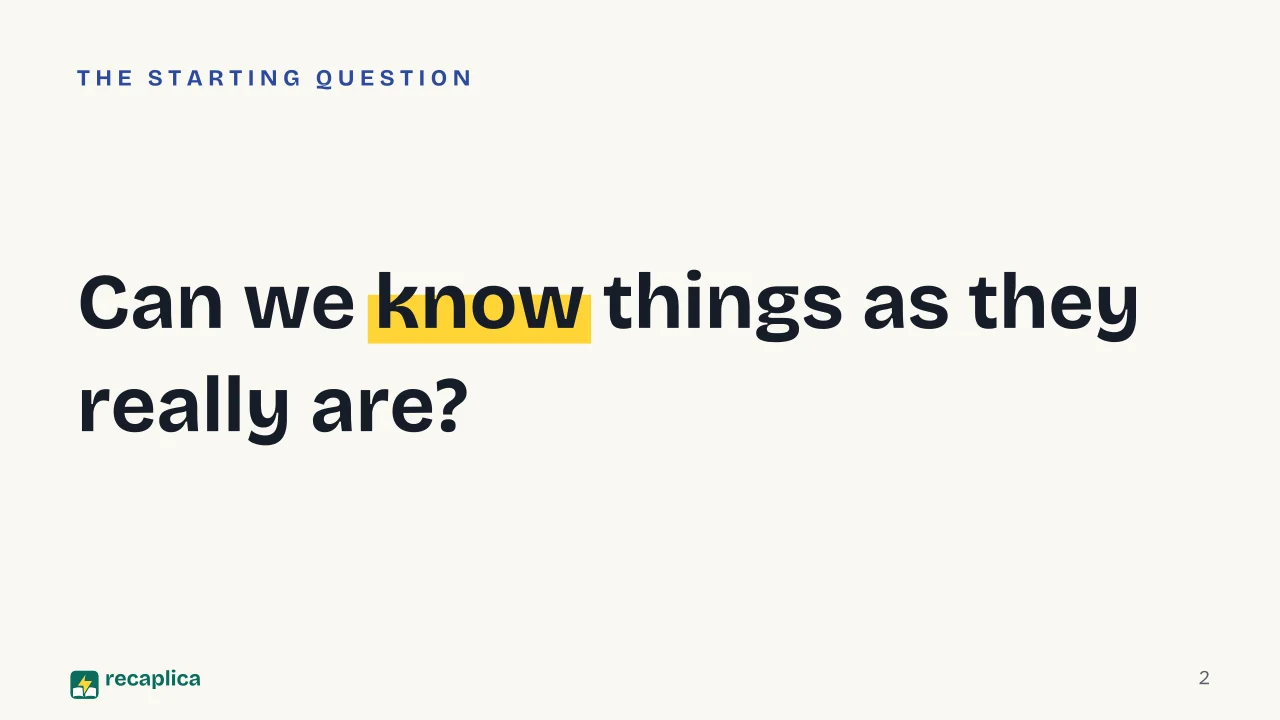 Slide 2 of the presentation on Hegel and German Idealism: Can we know things as they really are?