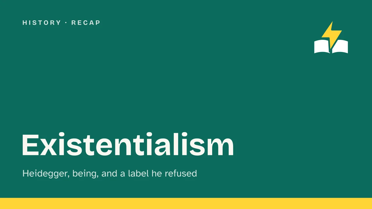 Slide 1 of the presentation on What Is Existentialism? Heidegger, Being and Time, and Dasein: Existentialism