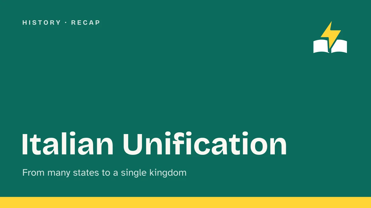 Slide 1 of the presentation on Italian Unification (Risorgimento): Italian Unification