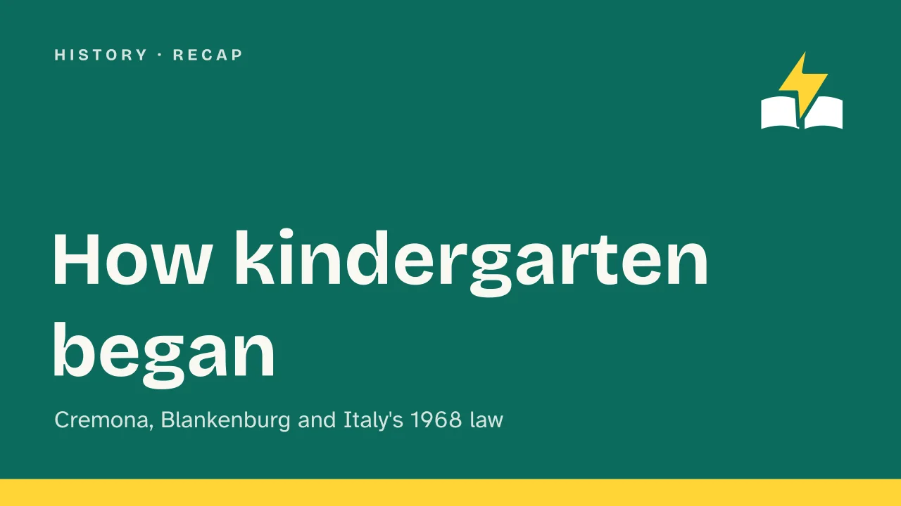 Slide 1 of the presentation on Kindergarten Origin: How kindergarten began