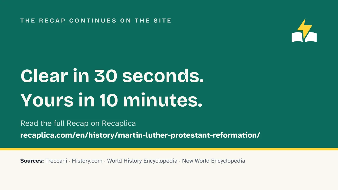 Slide 14 of the presentation on Martin Luther and the Protestant Reformation: The Recap continues on the site