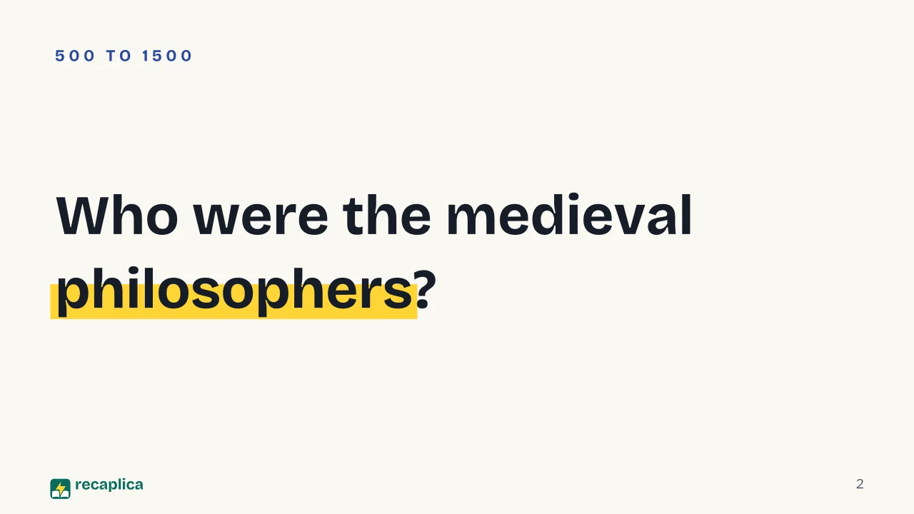 Slide 2 of the presentation on Medieval Philosophy: Who were the medieval philosophers?