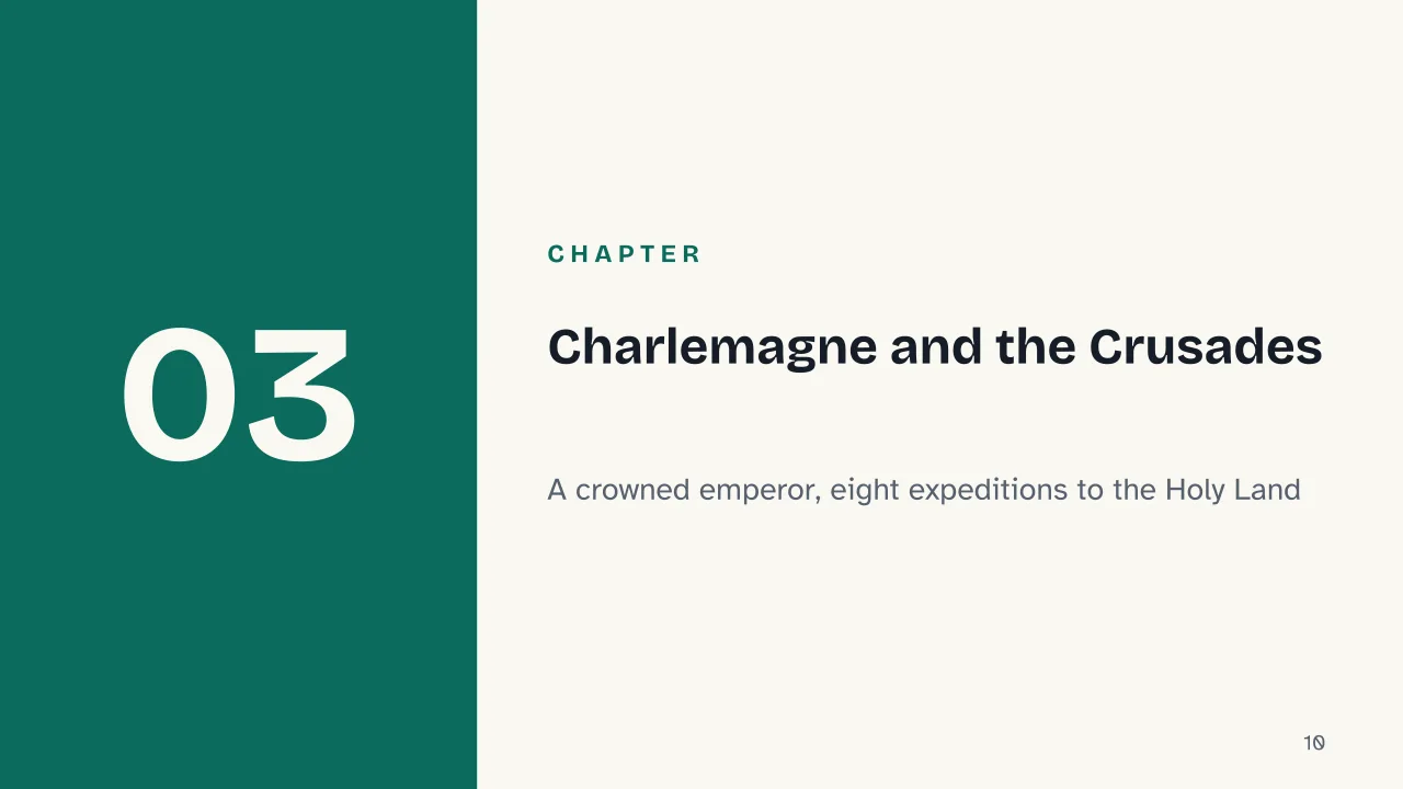 Slide 10 of the presentation on Middle Ages: Chapter 03: Charlemagne and the Crusades