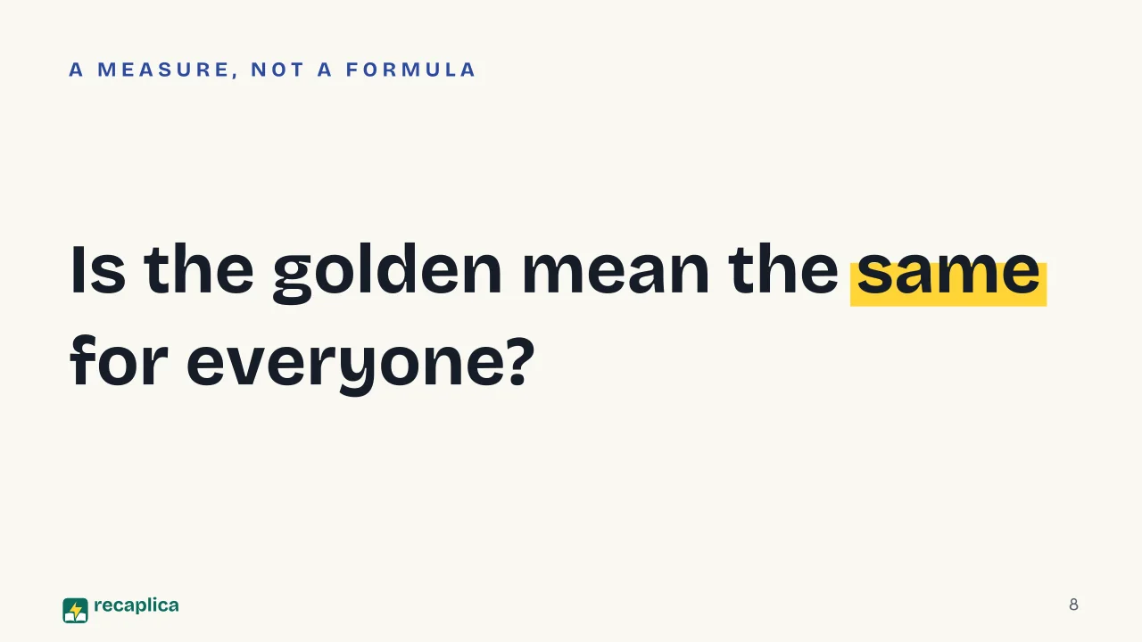 Slide 8 of the presentation on Nicomachean Ethics: Is the golden mean the same for everyone?