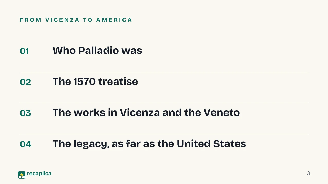 Slide 3 of the presentation on Palladian Architecture: From Vicenza to America
