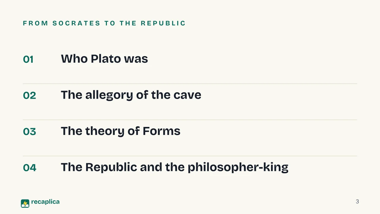 Slide 3 of the presentation on Plato: From Socrates to the Republic