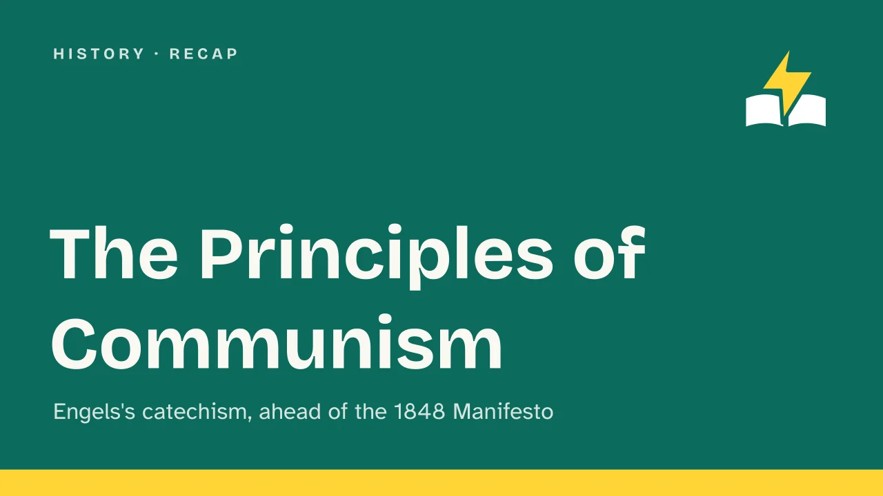 Slide 1 of the presentation on Principles of Communism: The Principles of Communism