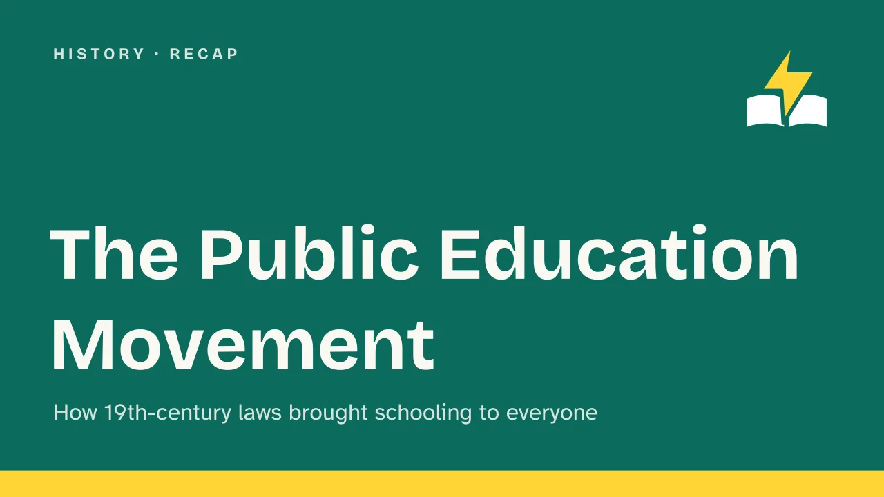 Slide 1 of the presentation on Public Education Movement: The Public Education Movement