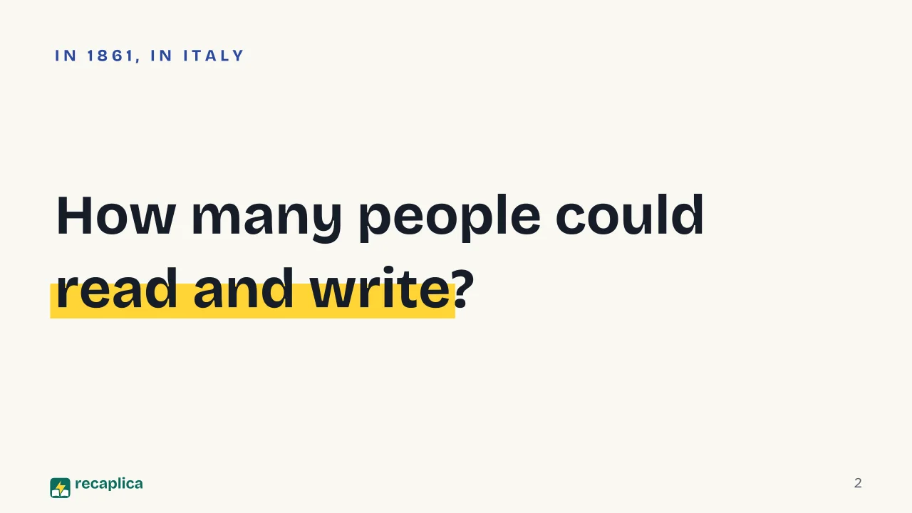 Slide 2 of the presentation on Public Education Movement: How many people could read and write?