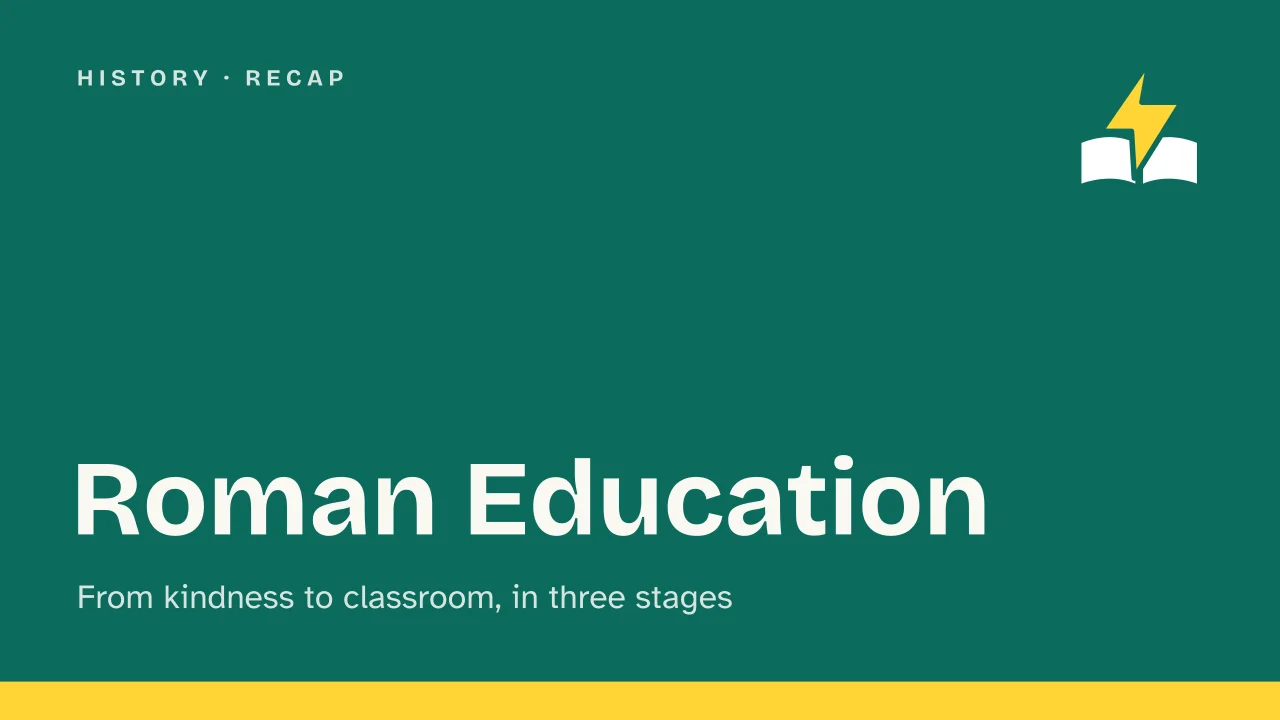 Slide 1 of the presentation on Roman Education: Roman Education