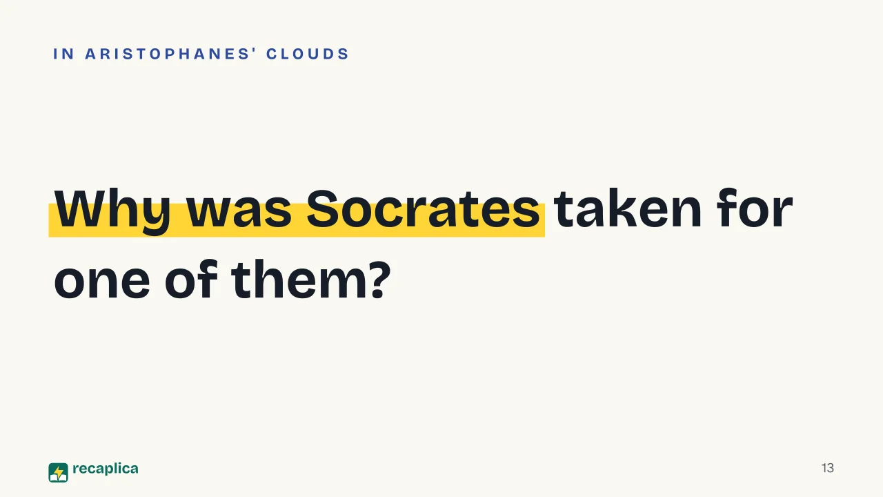 Slide 13 of the presentation on Sophists: Why was Socrates taken for one of them?