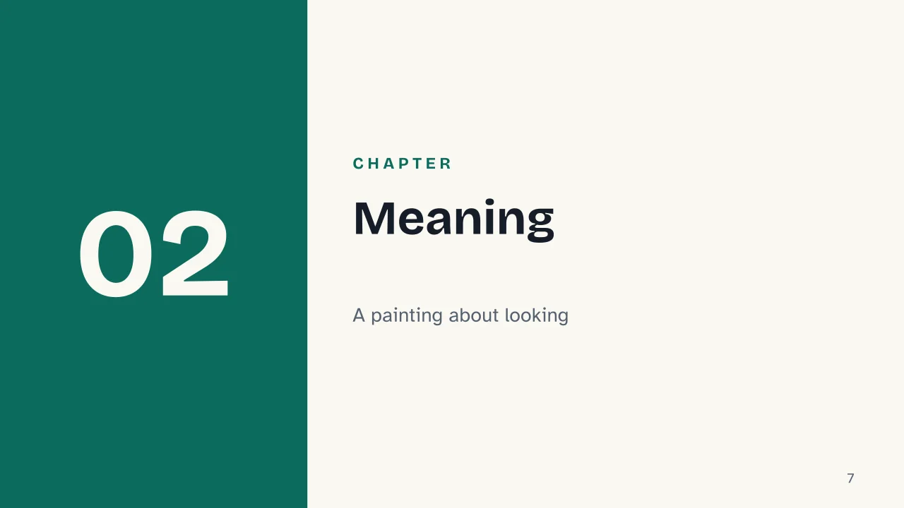 Slide 7 of the presentation on Wanderer above the Sea of Fog: Chapter 02: Meaning