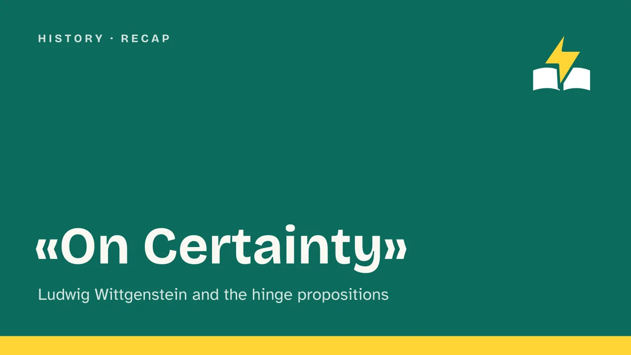 Slide 1 of the presentation on Wittgenstein on Certainty and the Hinge Propositions: «On Certainty»