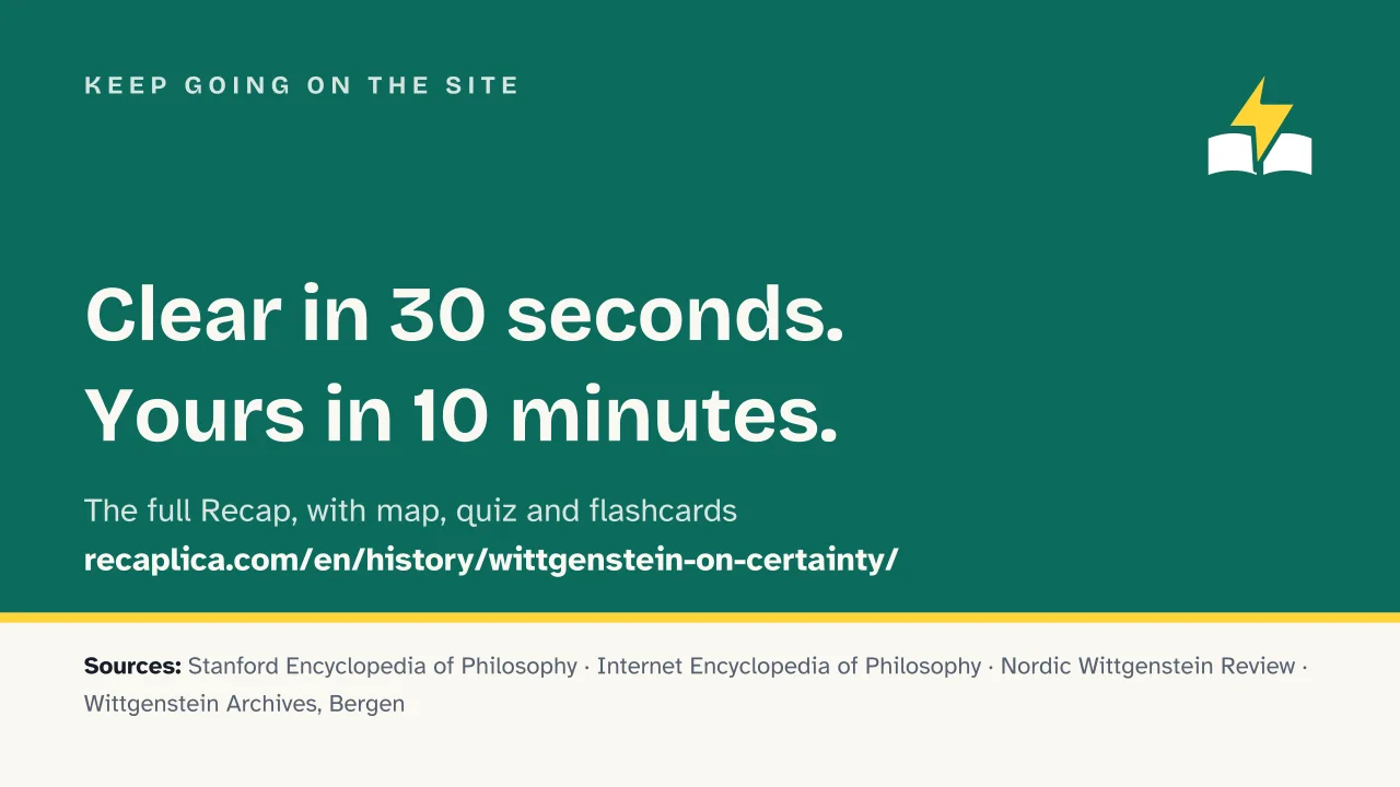 Slide 15 of the presentation on Wittgenstein on Certainty and the Hinge Propositions: Keep going on the site