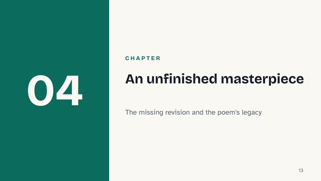 Slide 13 of the presentation on The Aeneid by Virgil: Chapter 04: An unfinished masterpiece