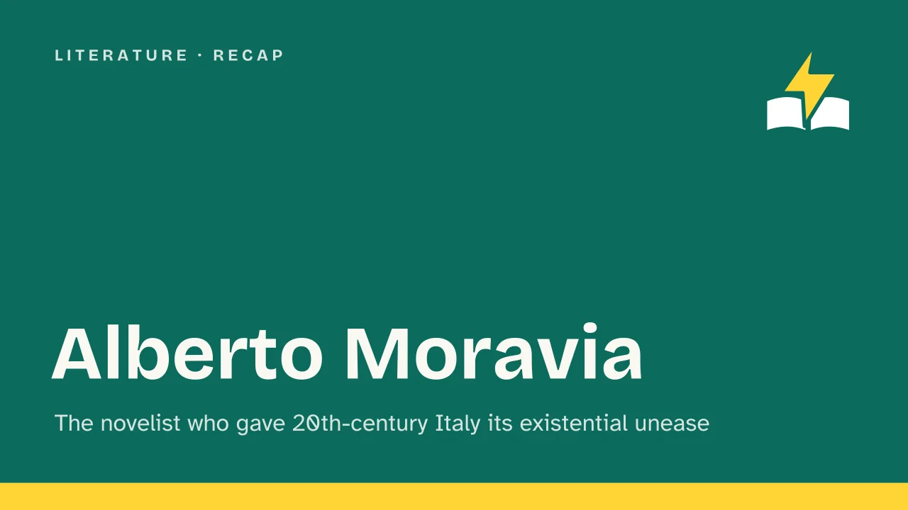 Slide 1 of the presentation on Alberto Moravia: Alberto Moravia