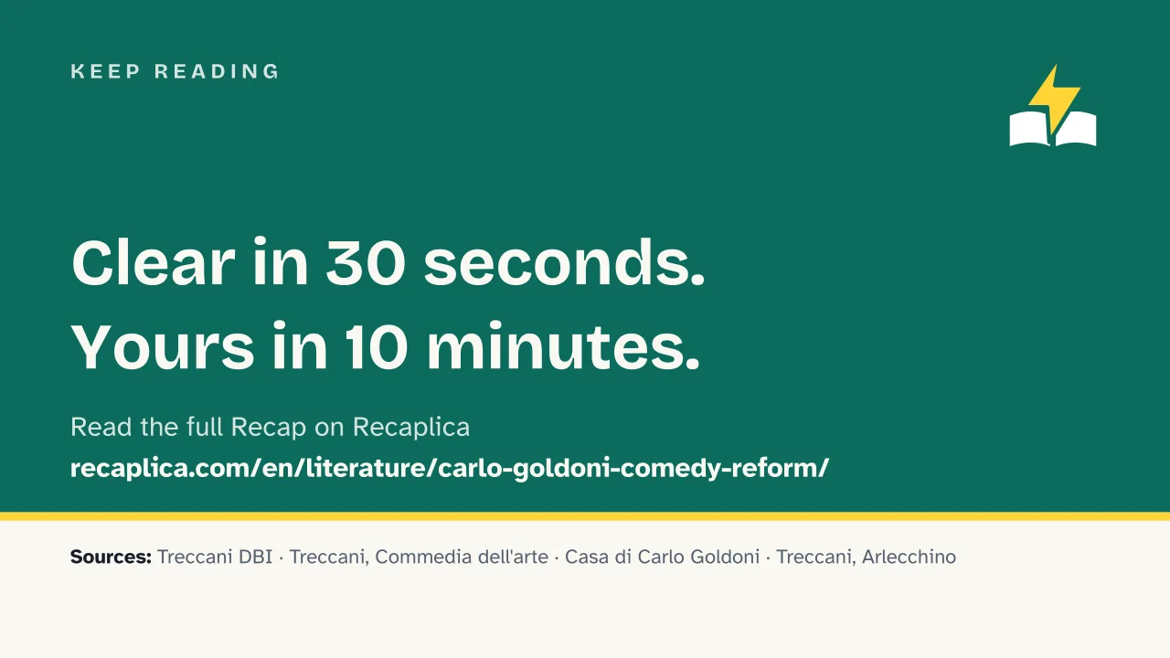 Slide 16 of the presentation on Carlo Goldoni: Keep reading
