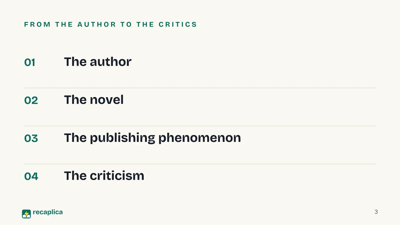 Slide 3 of the presentation on Elsa Morante's History: From the author to the critics