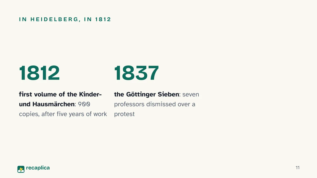 Slide 11 of the presentation on German Romanticism: In Heidelberg, in 1812