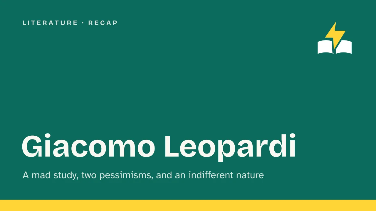 Slide 1 of the presentation on Giacomo Leopardi: Giacomo Leopardi