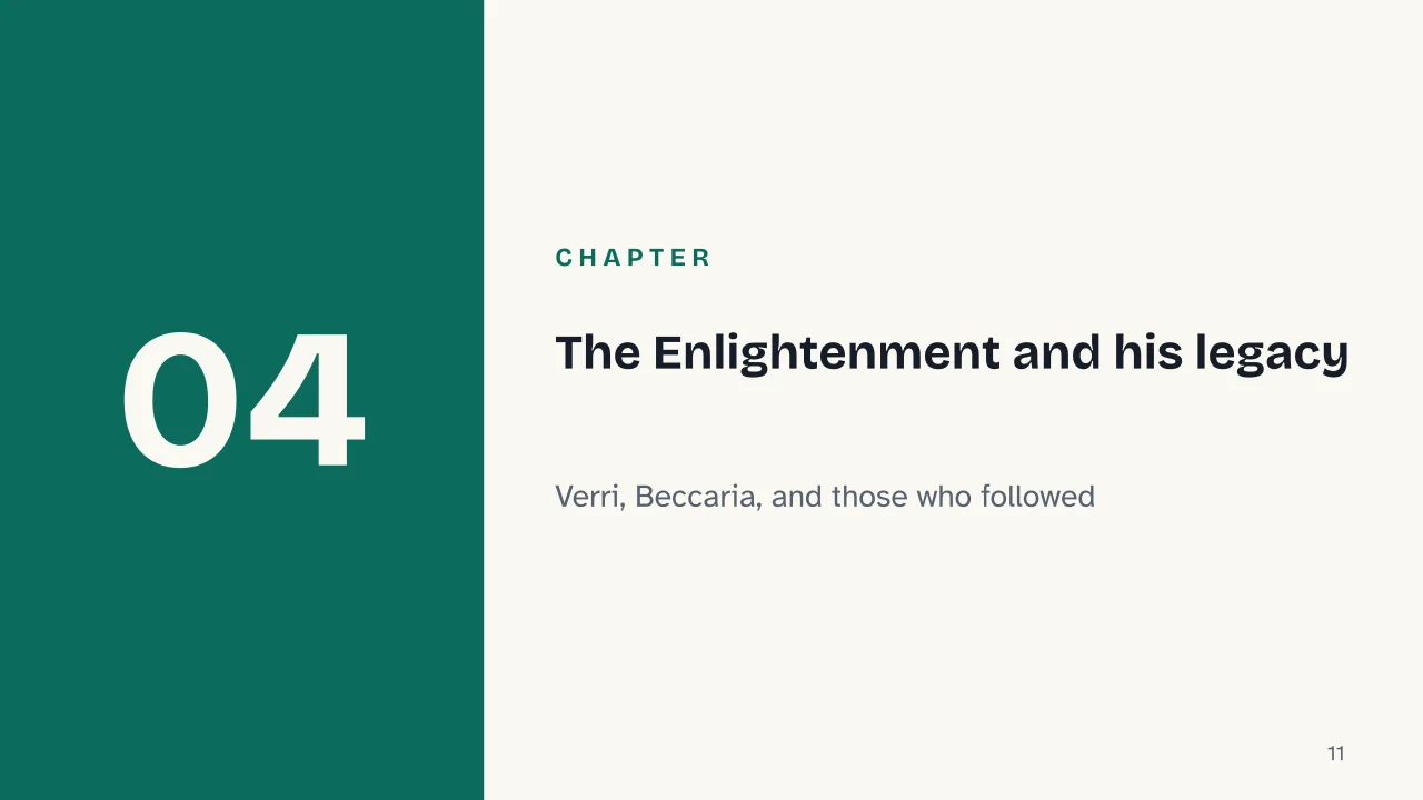 Slide 11 of the presentation on Giuseppe Parini: Chapter 04: The Enlightenment and his legacy